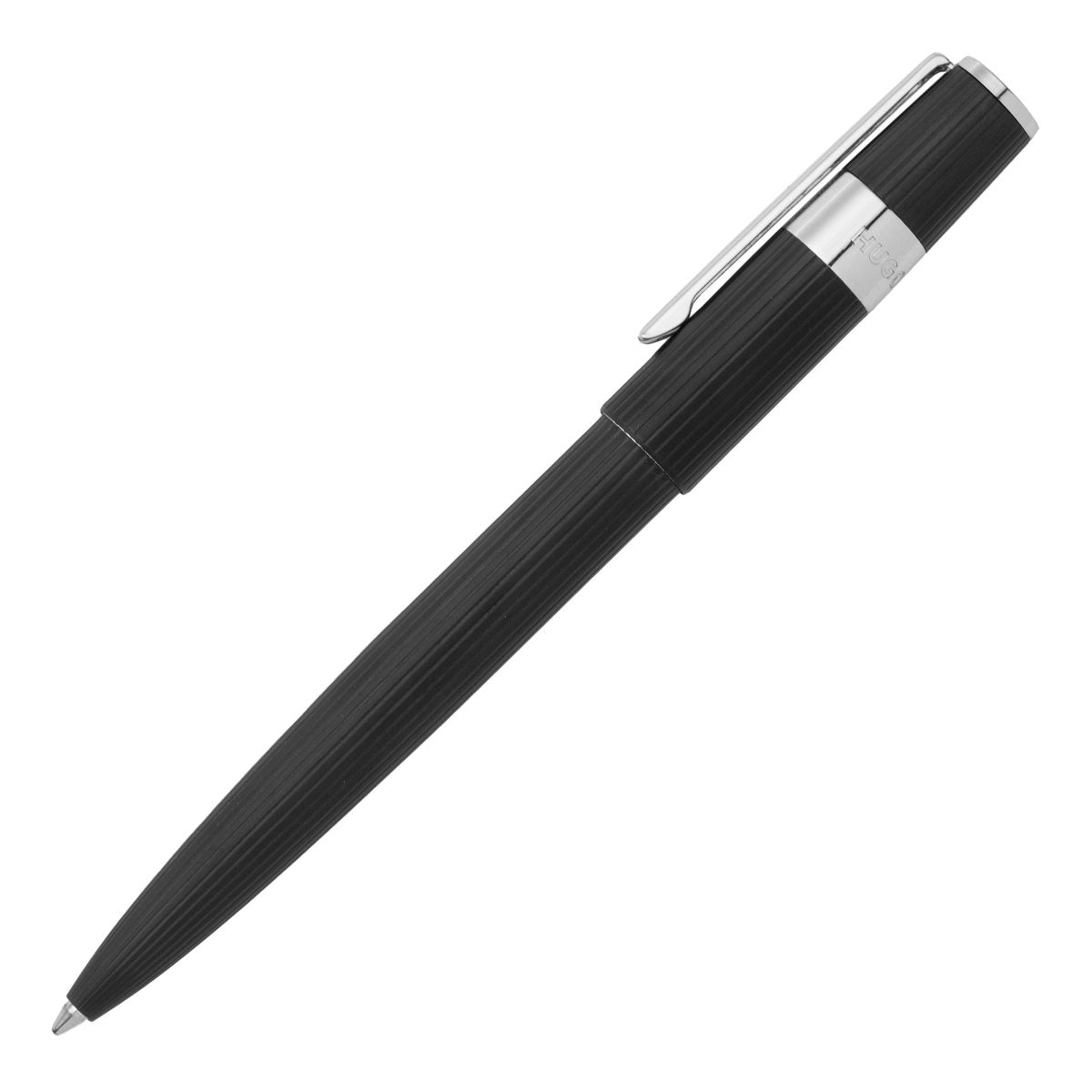 HUGO BOSS Gear Pinstripe Black / Chrome Ballpoint Pen | HSV2854A | TIME Watches