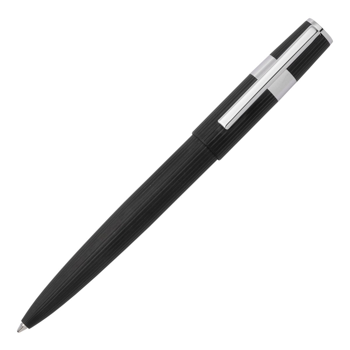HUGO BOSS Gear Pinstripe Black / Chrome Ballpoint Pen | HSV2854A | TIME Watches
