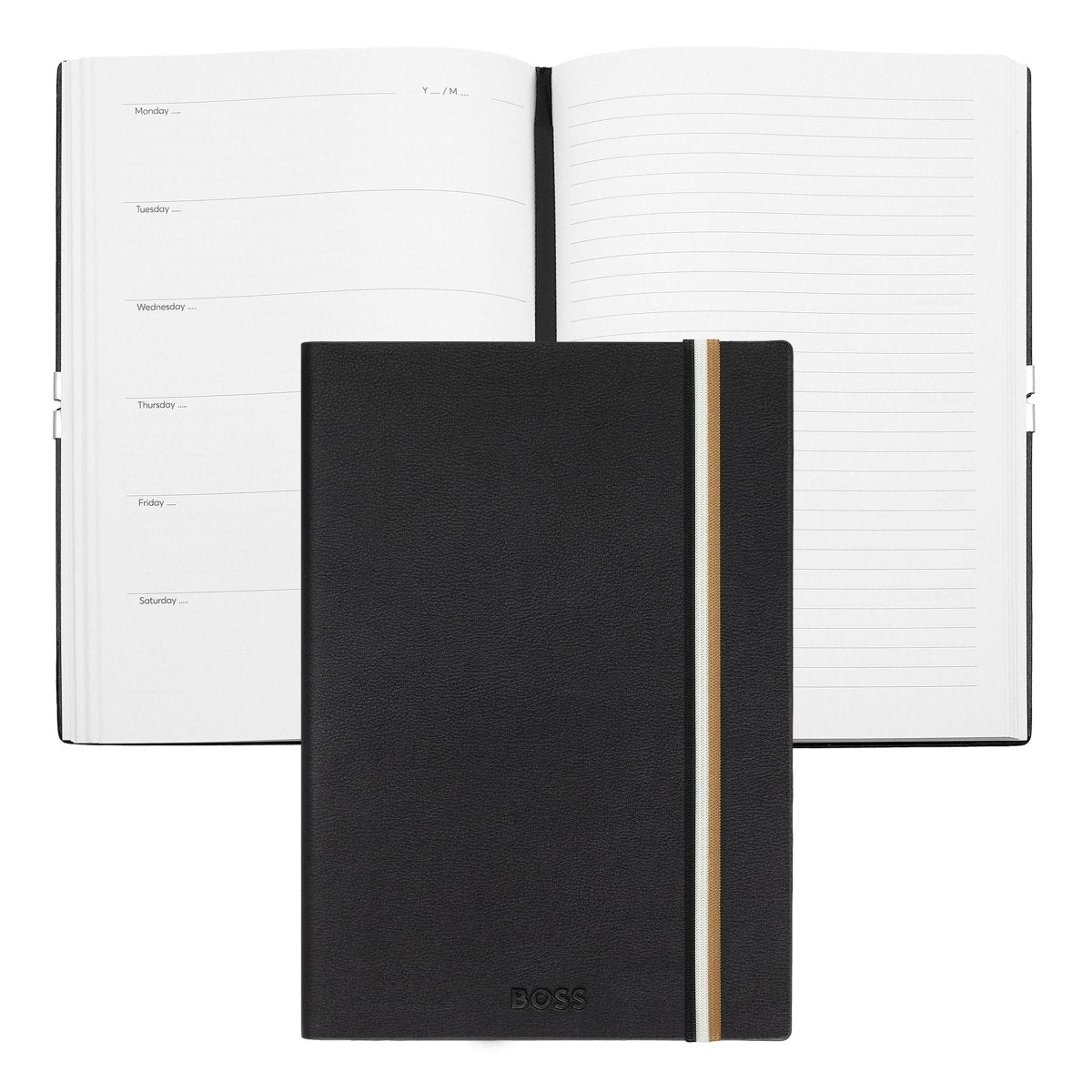 HUGO BOSS Iconic Black Agenda A5 Notebook | HNH421AA | TIME Watches