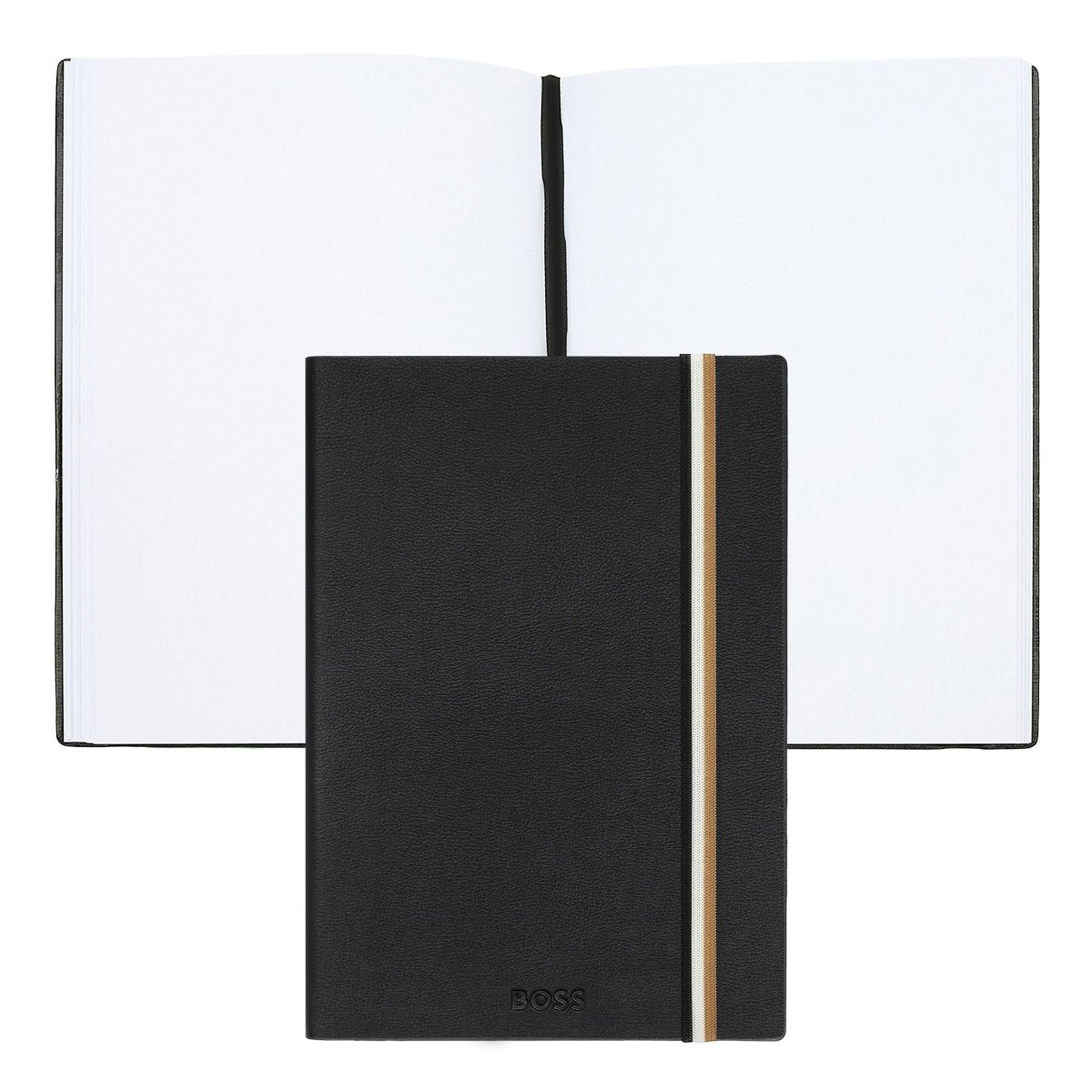 HUGO BOSS Iconic Black Plain A5 Notebook | HNH321AP | TIME Watches