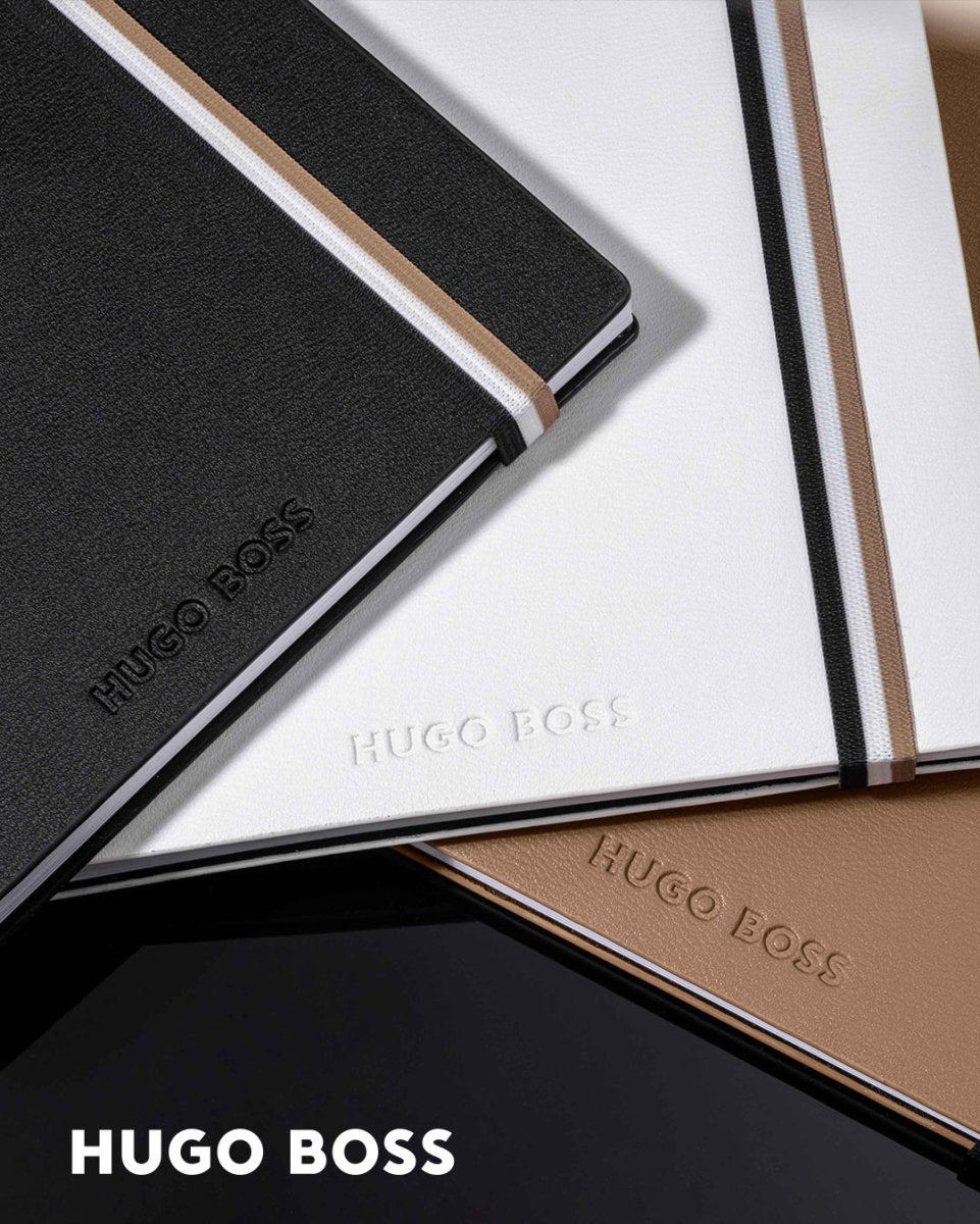 HUGO BOSS Iconic Black Plain A5 Notebook | HNH321AP | TIME Watches