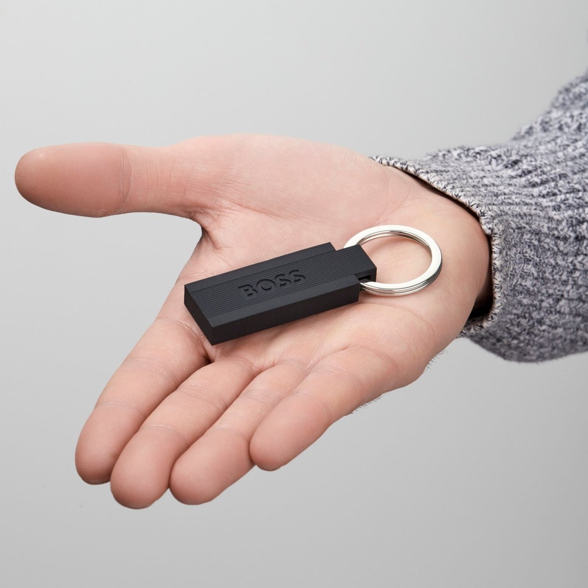 HUGO BOSS Iconic Blacl Edge Key Ring | HAK421A | TIME Watches