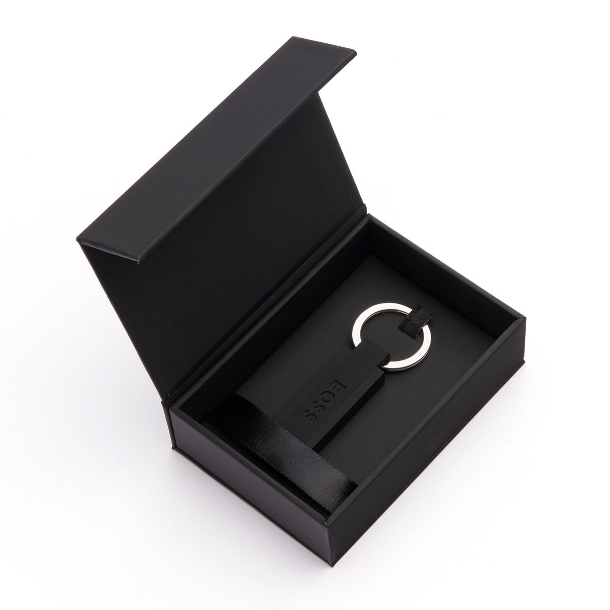 HUGO BOSS Iconic Blacl Edge Key Ring | HAK421A | TIME Watches