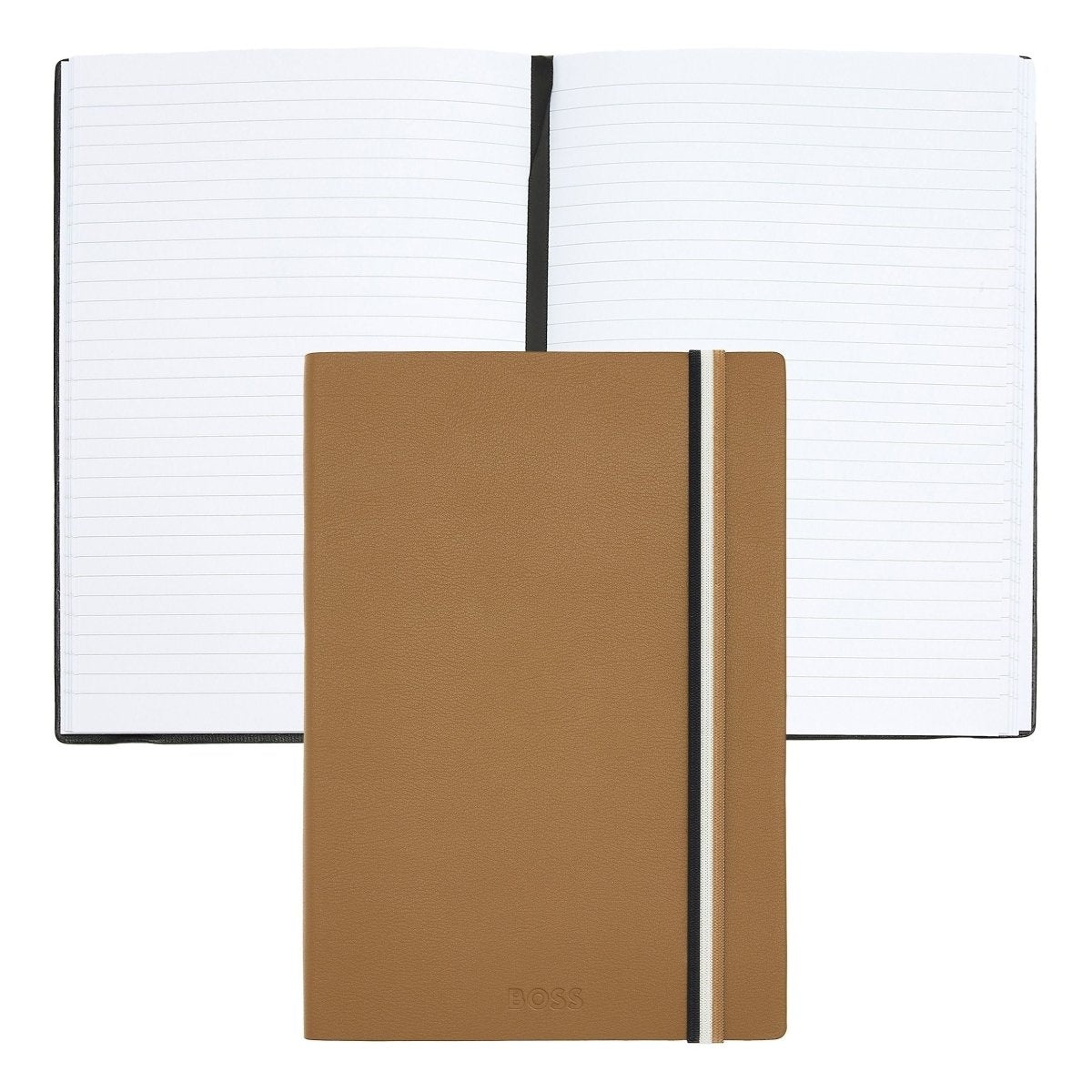 HUGO BOSS Iconic Camel Lined A5 Notebook | HNH321XL | TIME Watches