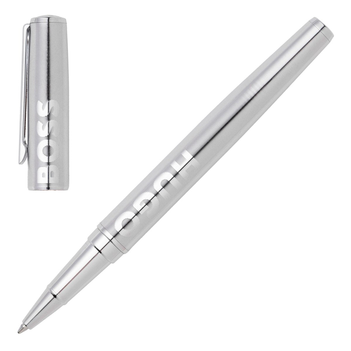 HUGO BOSS Label Chrome Rollerball Pen | HSH2095B | TIME Watches