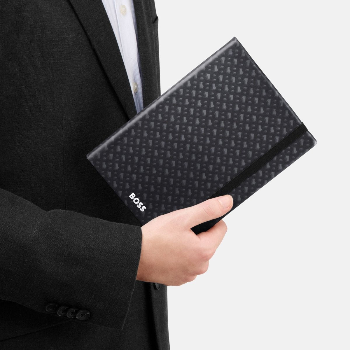 HUGO BOSS Monogram Grey Lined A5 Notebook | HNH412JL | TIME Watches