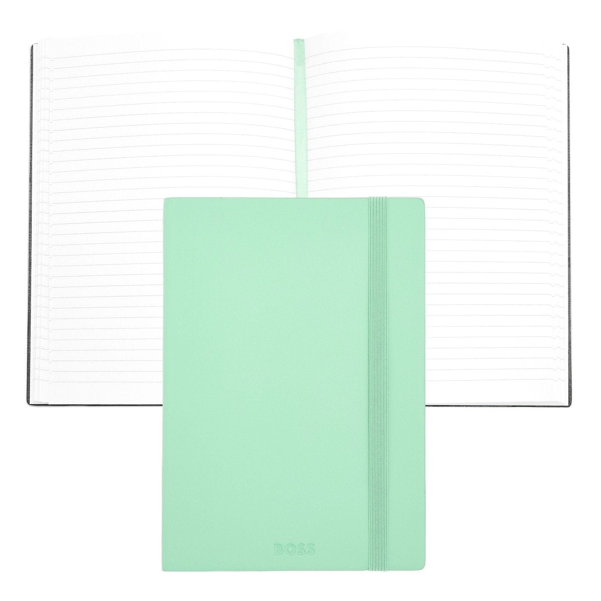 HUGO BOSS Pastel Classic Light Green Lined A5 Notebook | HNH422TL | TIME Watches