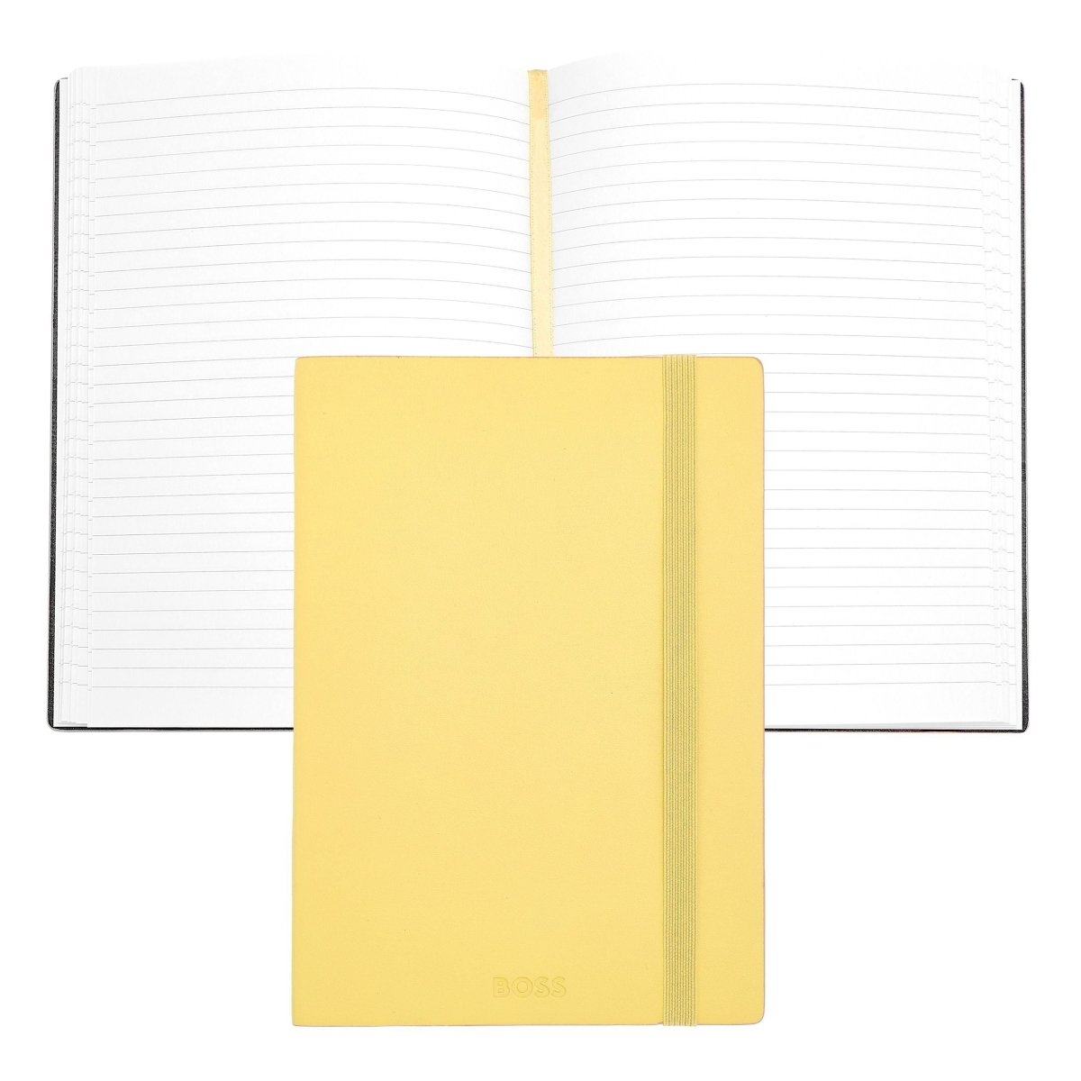 HUGO BOSS Pastel Classic Light Yellow Lined A5 Notebook | HNH422SL | TIME Watches