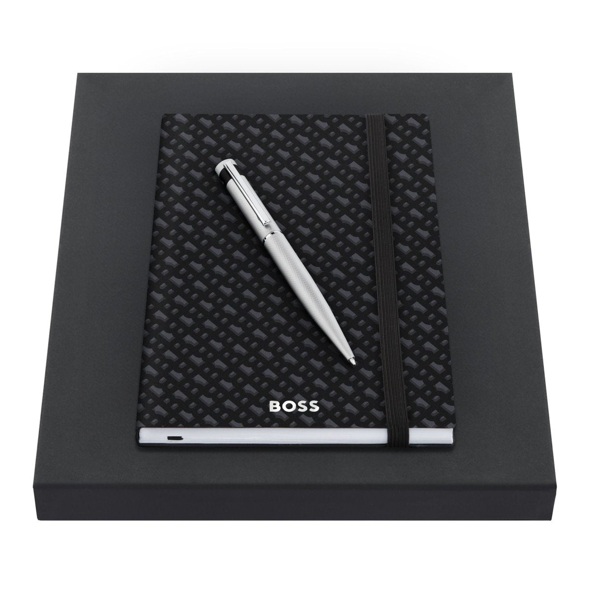 HUGO BOSS Set Black Ballpoint Pen & Note Pad A5 | HPBH367B | TIME Watches
