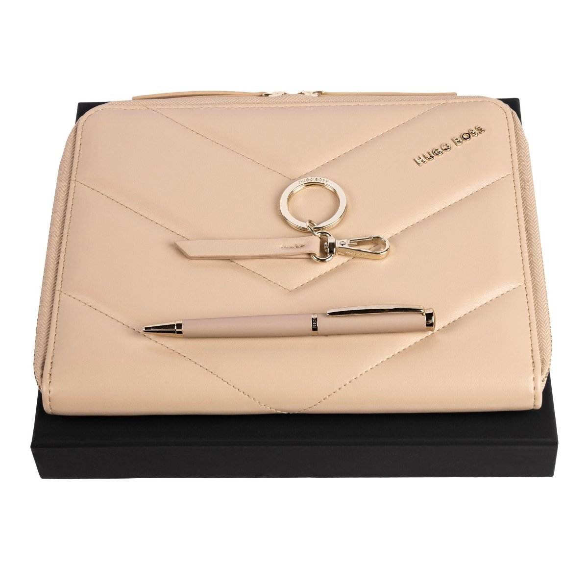 HUGO BOSS Triga Nude A5 Folder/Key Ring/ Ballpoint Set | HPBKM311X | TIME Watches