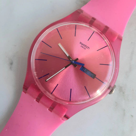 Swatch Pink Silicon Strap Women's Watch | SUOP700