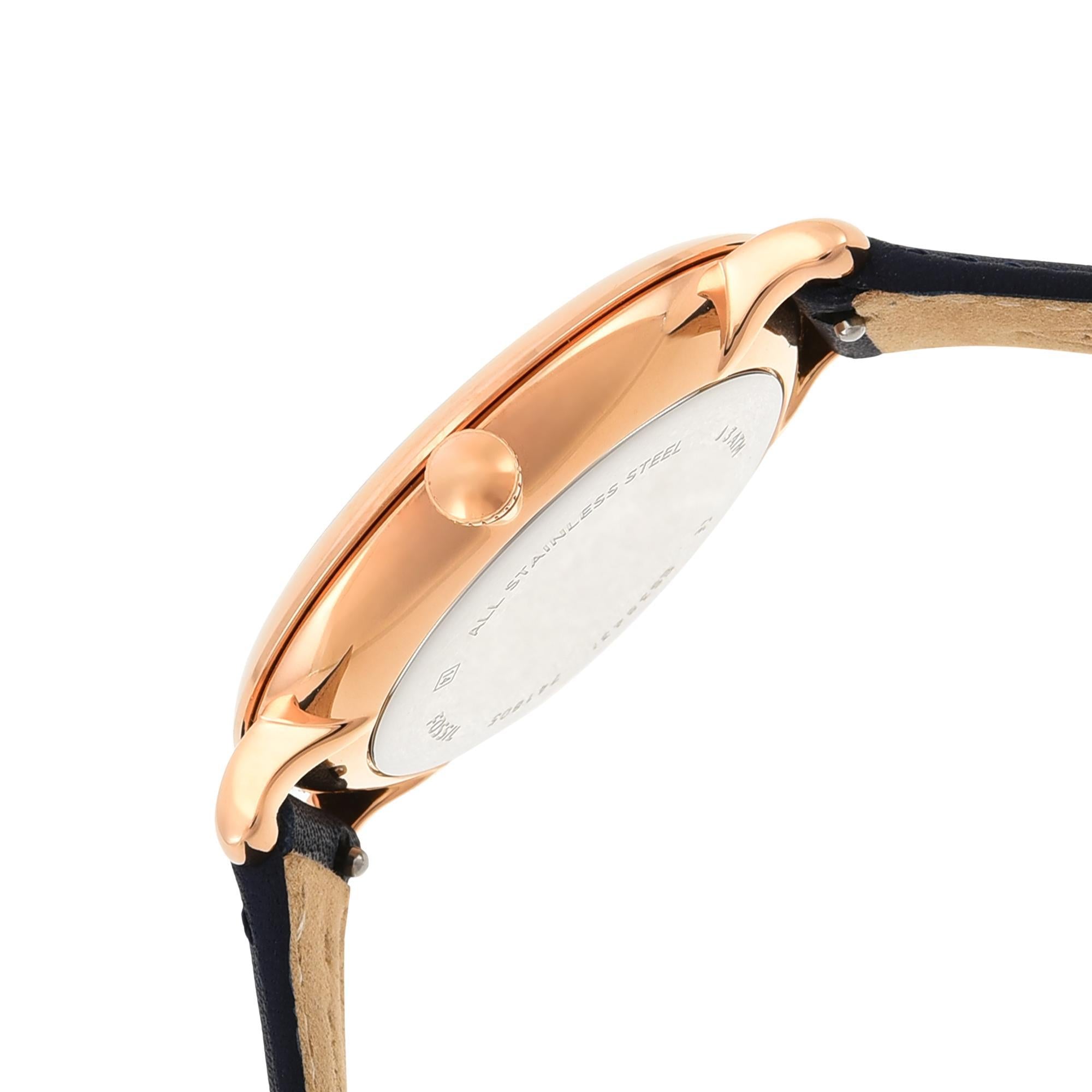 Fossil Jacqueline Navy Leather Silver Dial Women's Watch | ES3843