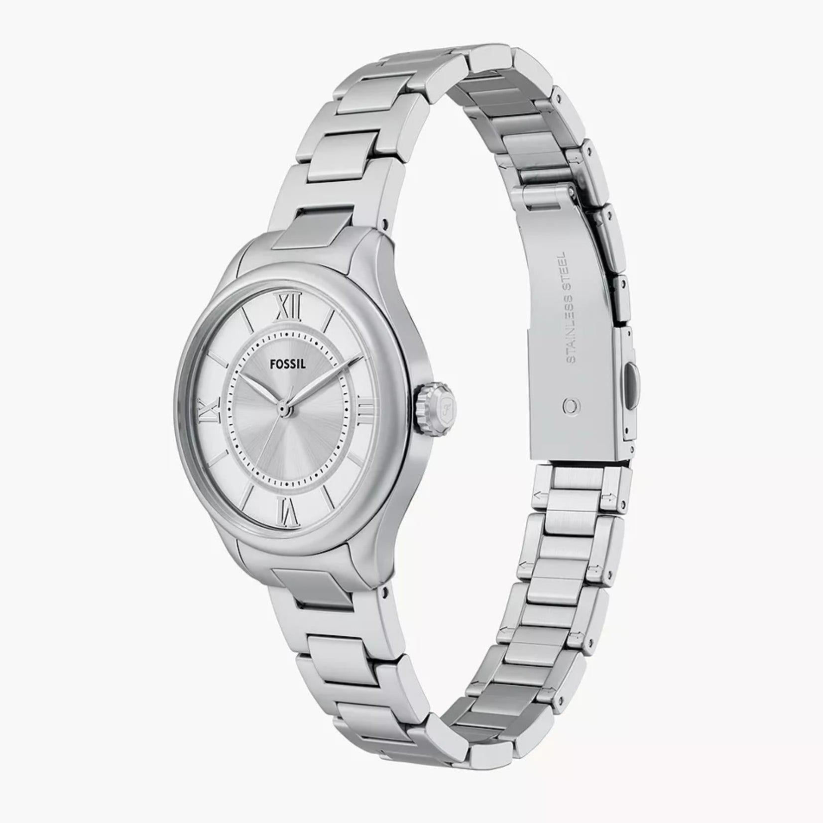 Fossil Gilmore Quartz Silver Dial Steel Strap Women’s Dress Watch | ES5419