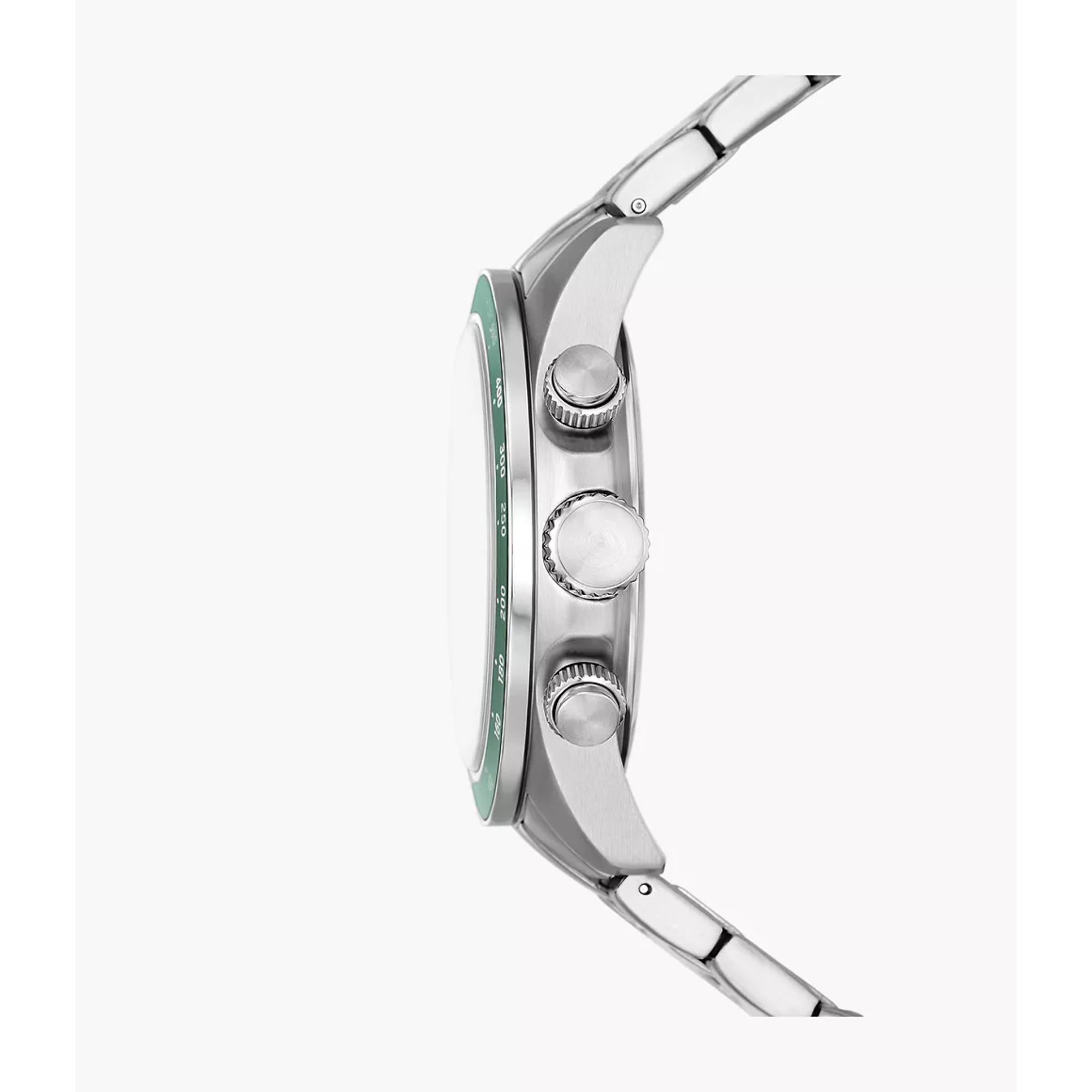 Fossil Autocross Quartz Chronograph Green Dial Steel Strap Men's Watch | FS6127