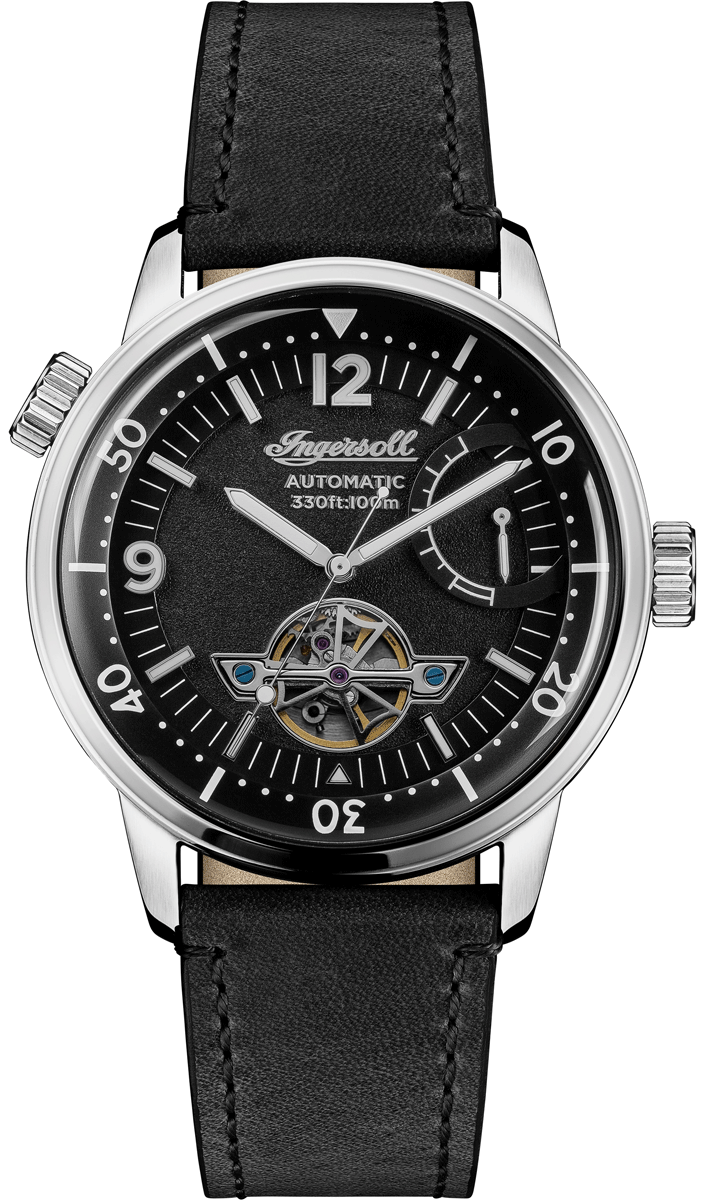 Ingersoll The New Orleans Black & Black Leather 40mm Men's Watch | I07801