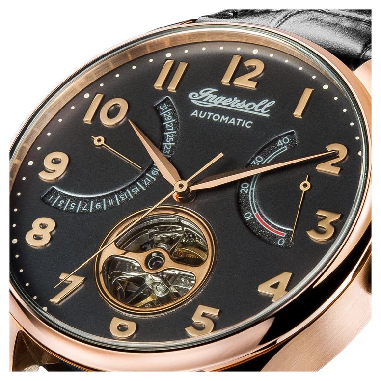 Ingersoll The Hawley Black Automatic Black Leather Men's Watch | I04602 | TIME Watches