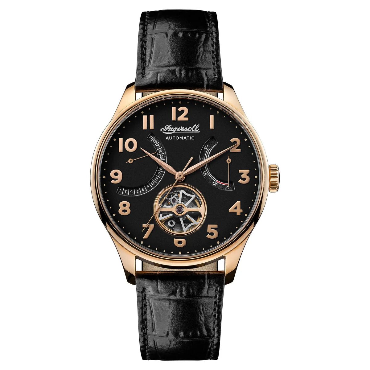 Ingersoll The Hawley Black Automatic Black Leather Men's Watch | I04602 | TIME Watches