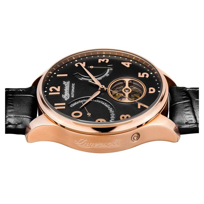 Ingersoll The Hawley Black Automatic Black Leather Men's Watch | I04602 | TIME Watches