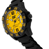 CAT Special Ops Yellow Dial Calendar Black & White Leather Men’s Watch | K4.121.21.731