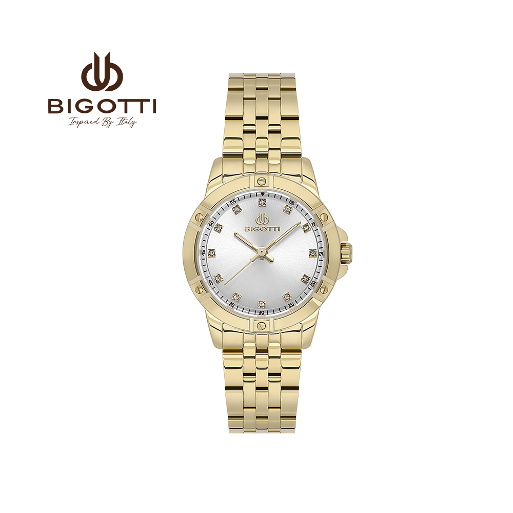 Bigotti Gold Tone Silver Dial Women's Watch | BG.1.10563-3