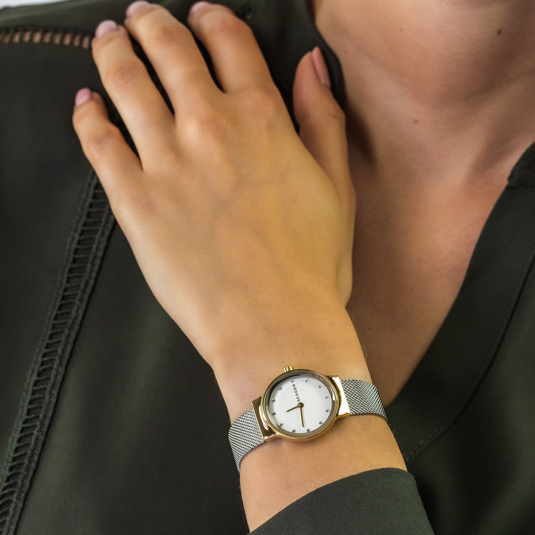 SKAGEN Freja Lille Two-Tone Steel Mesh Women's Watch | SKW2666