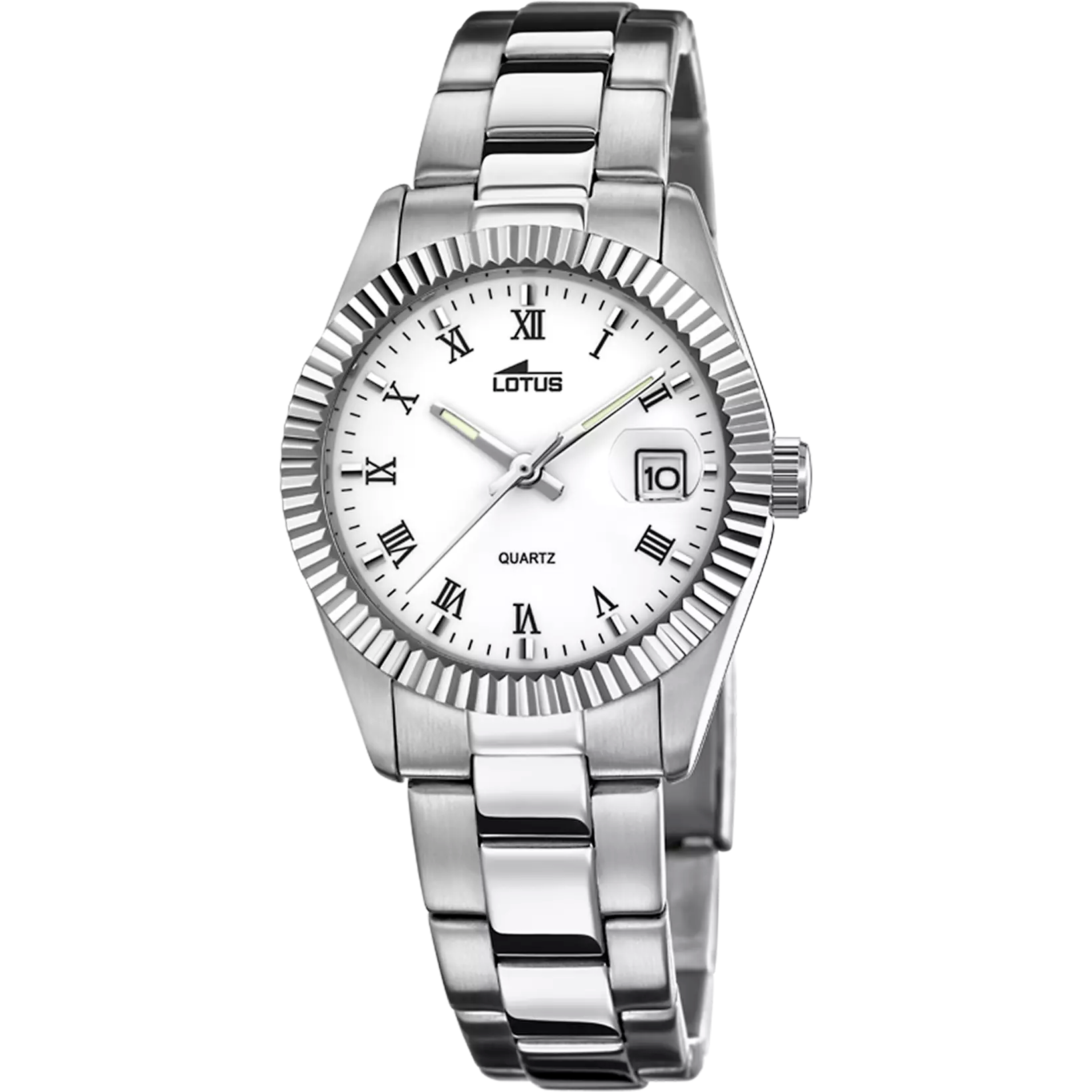 Lotus Freedom White Dial Calendar Stainless Steel Women’s Watch | 15822/1