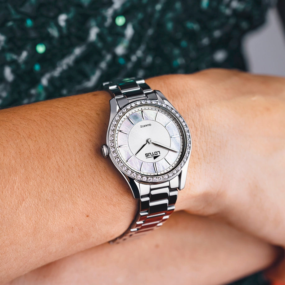 Lotus Bliss Silver Dial Stainless Steel Bracelet Unisex Watch | 18796/1