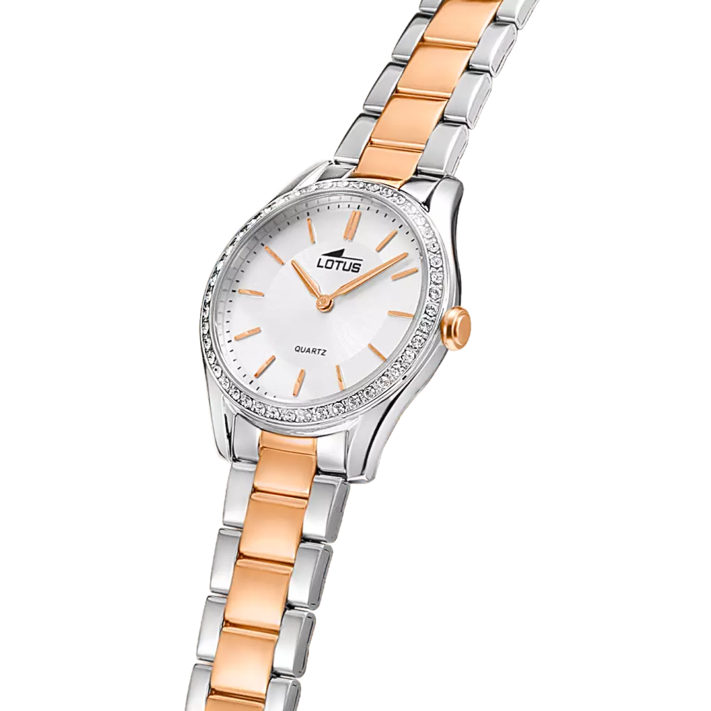 Lotus Bliss Rose Gold Stainless Steel Silver Dial Women's Watch | 18798/1
