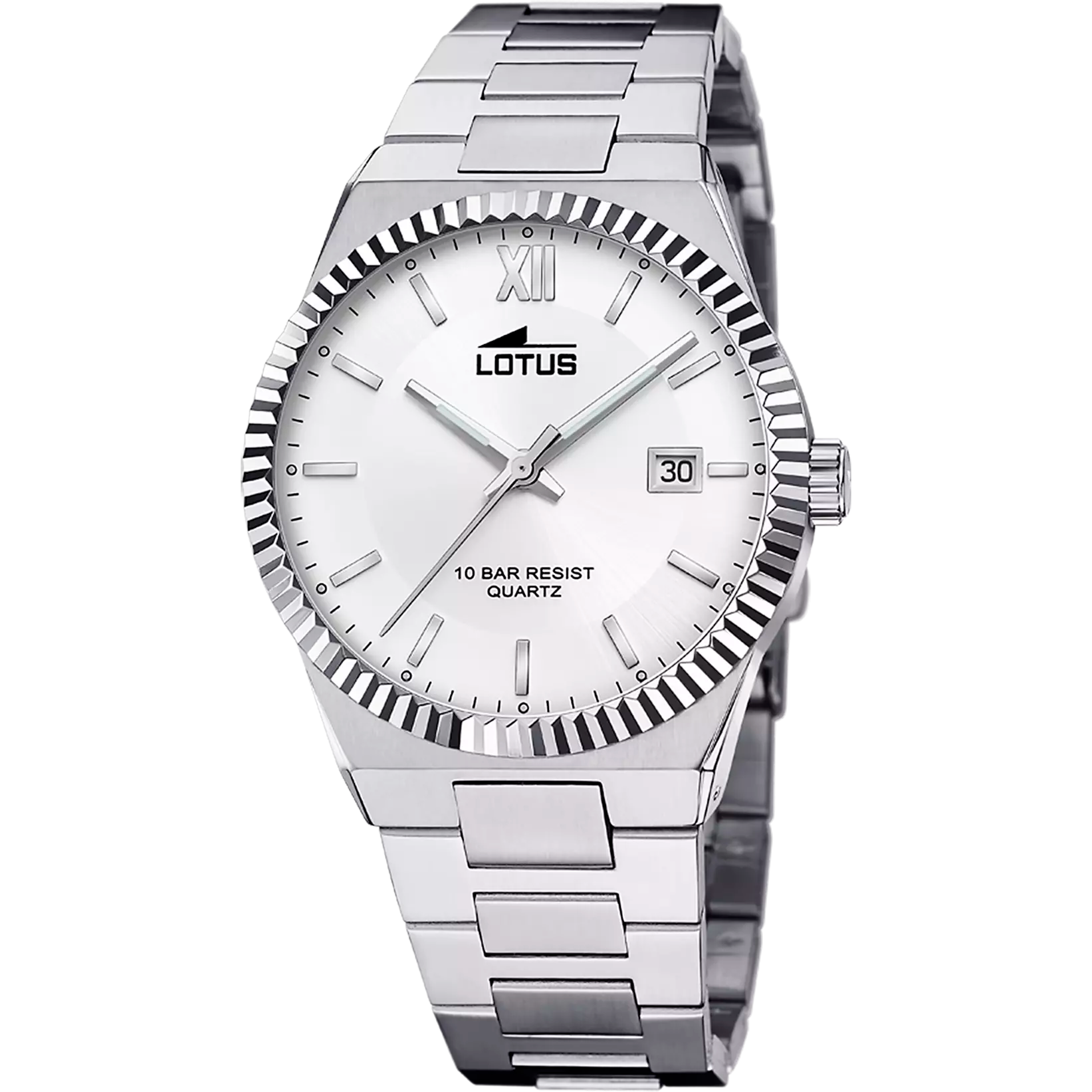 Lotus Freedom GTS 40mm Silver Dial Calendar Stainless Steel Men's Watch | 18835/1