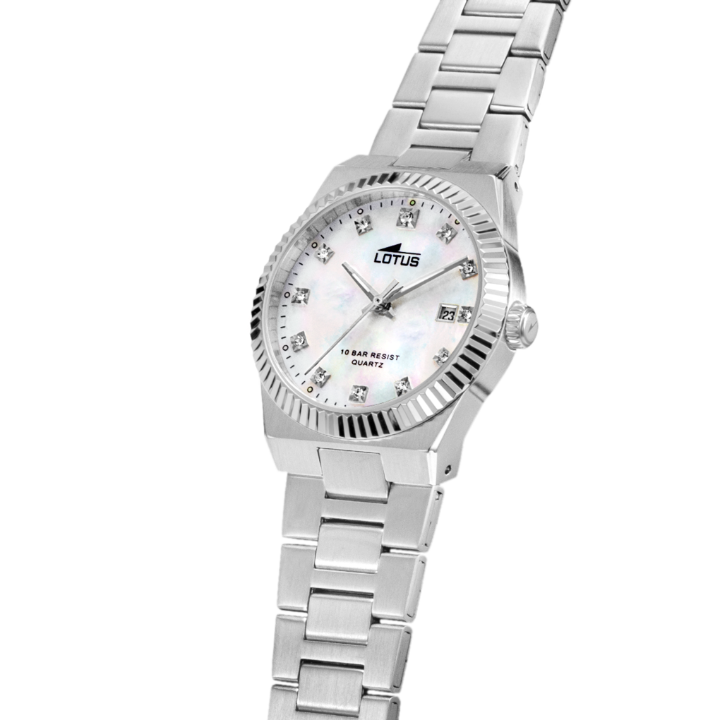 Lotus Freedom Mother of Pearl Dial Stainless Steel Women's Watch | 18838/1