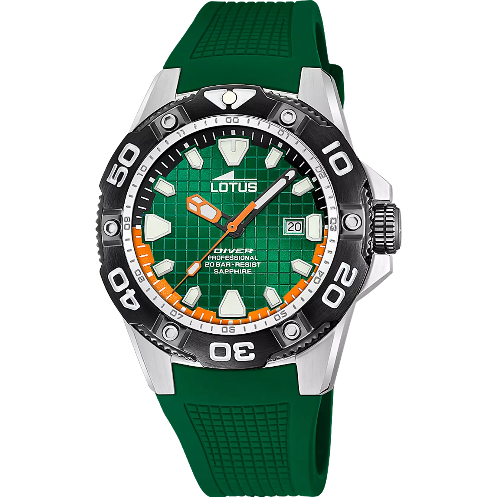 Lotus Diver Green Dial Calendar Stainless Steel Men’s Watch | 18927/3