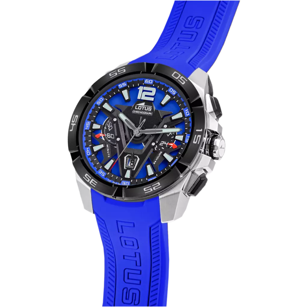 Lotus Vortex Blue Dial Chronograph Leather Men’s Watch | 18944/4