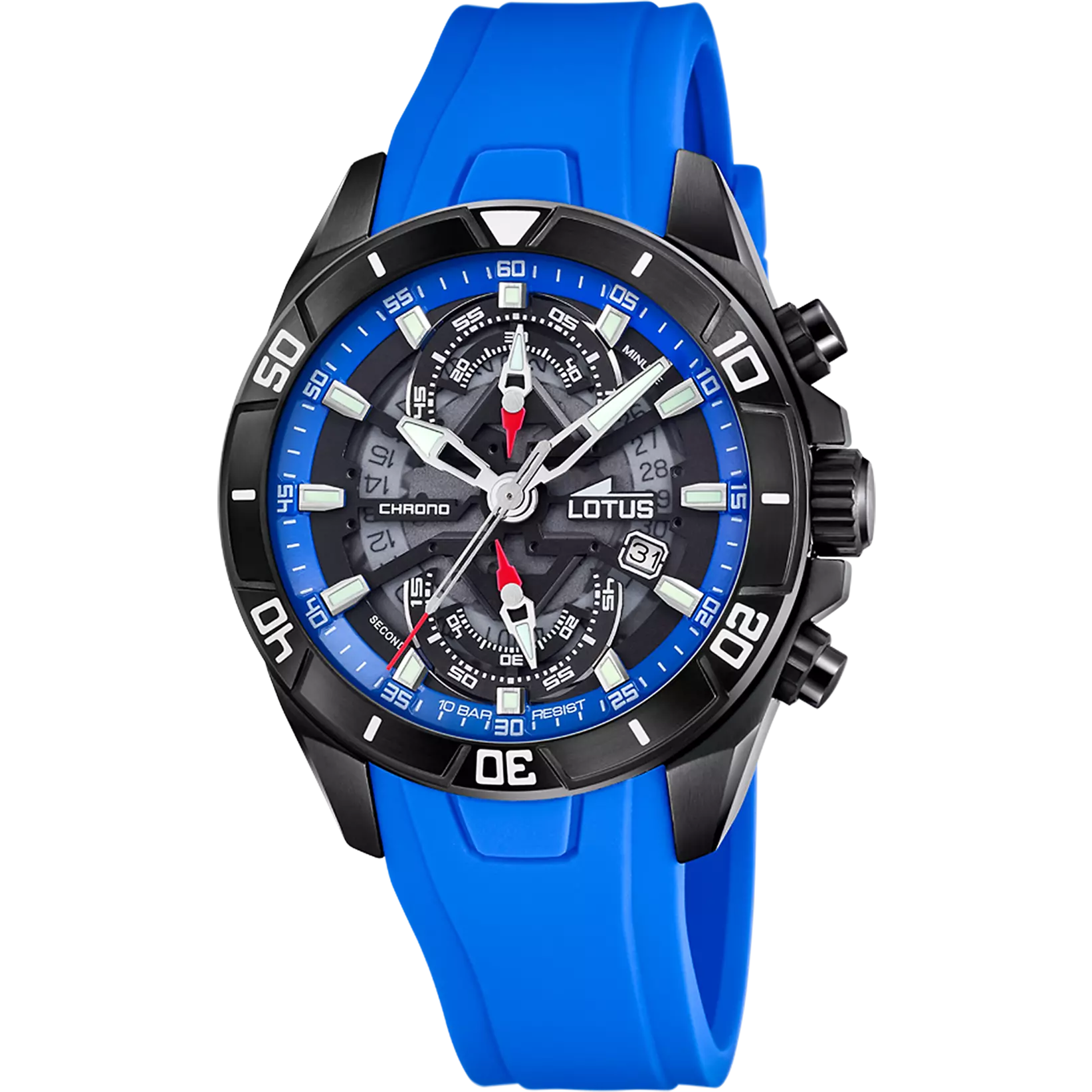 Lotus Vortex GTS Black Blue Dial Blue Strap Men's Watch | 18945/2