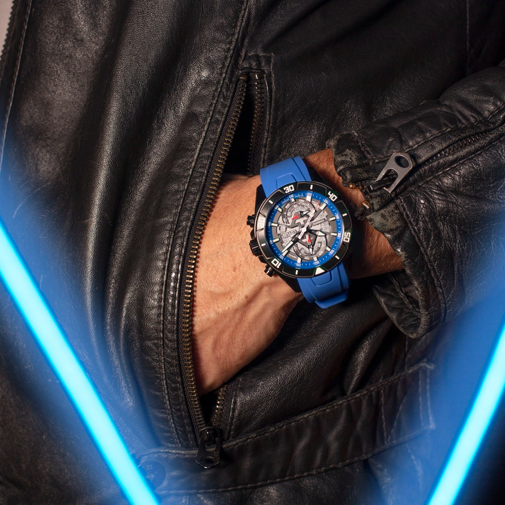 Lotus Vortex GTS Black Blue Dial Blue Strap Men's Watch | 18945/2