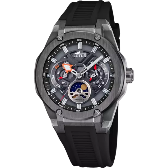 Lotus Vortex Black Dial Moonphase Men’s Watch | 18946/6