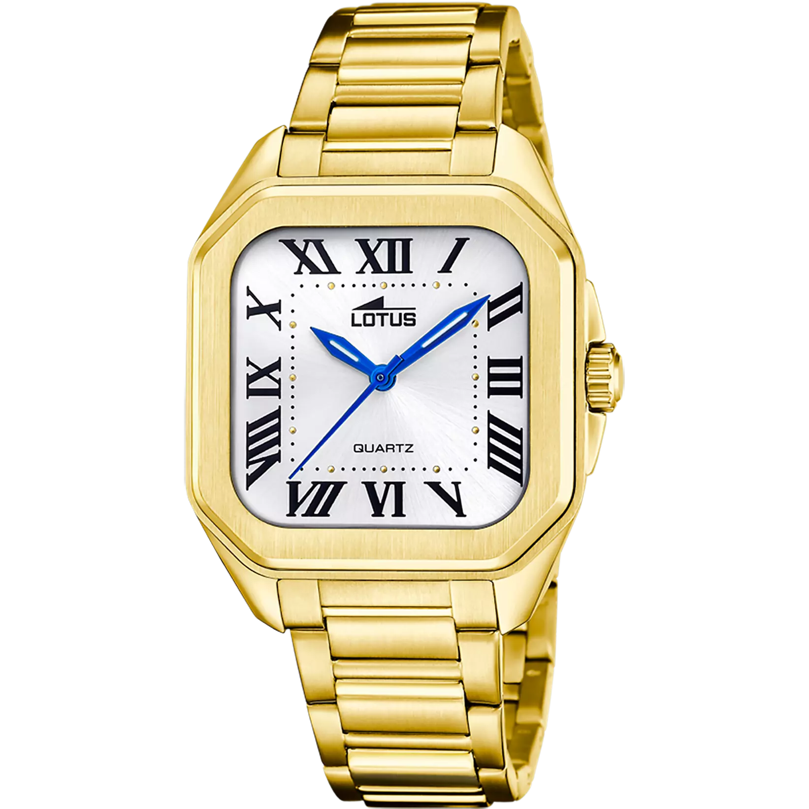 Lotus Square White Dial Gold Women's Watch | 18970/1