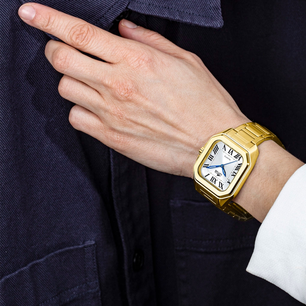 Lotus Square White Dial Gold Women's Watch | 18970/1