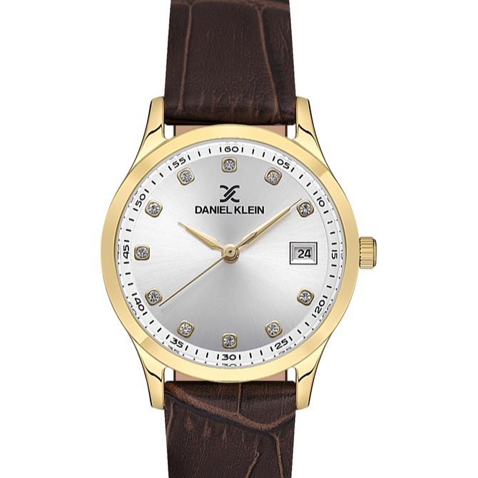 Daniel Klein Black Dial Leather Women’s Watch | DK113595-2