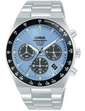 Lorus Chronograph Stainless Steel Light Blue Dial Men's Watch | RZ525AX9