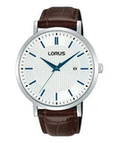 Lorus Brown Leather Stainless Steel Men's Watch | RH961RX9 | Time Watch Specialists