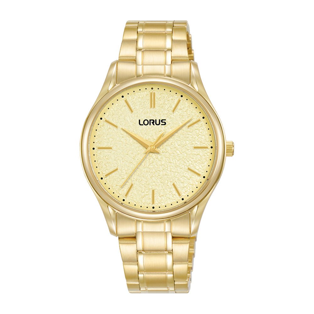 Lorus Gold Tone Light Champagne Dial Woman's Watch | RG220WX9 | Time Watch Specialists