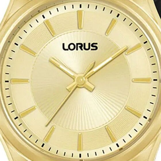 Lorus Leather Strap Gold Dial Dress Woman's Watch | RG254XX9