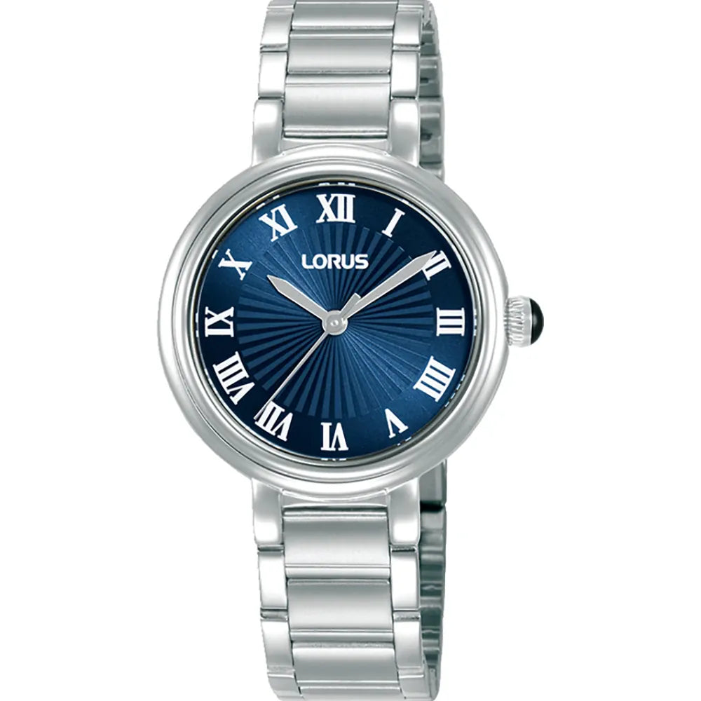 Lorus Blue Dial White Roman Numerals Stainless Steel Men's Watch | RG205YX9