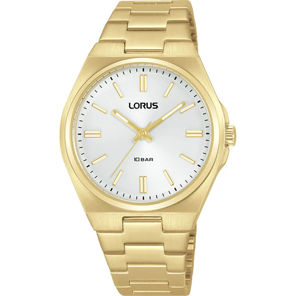 Lorus White Dial Rose Gold Hands and Batons Rose Gold Stainless Steel Men's Watch | RG312XX9