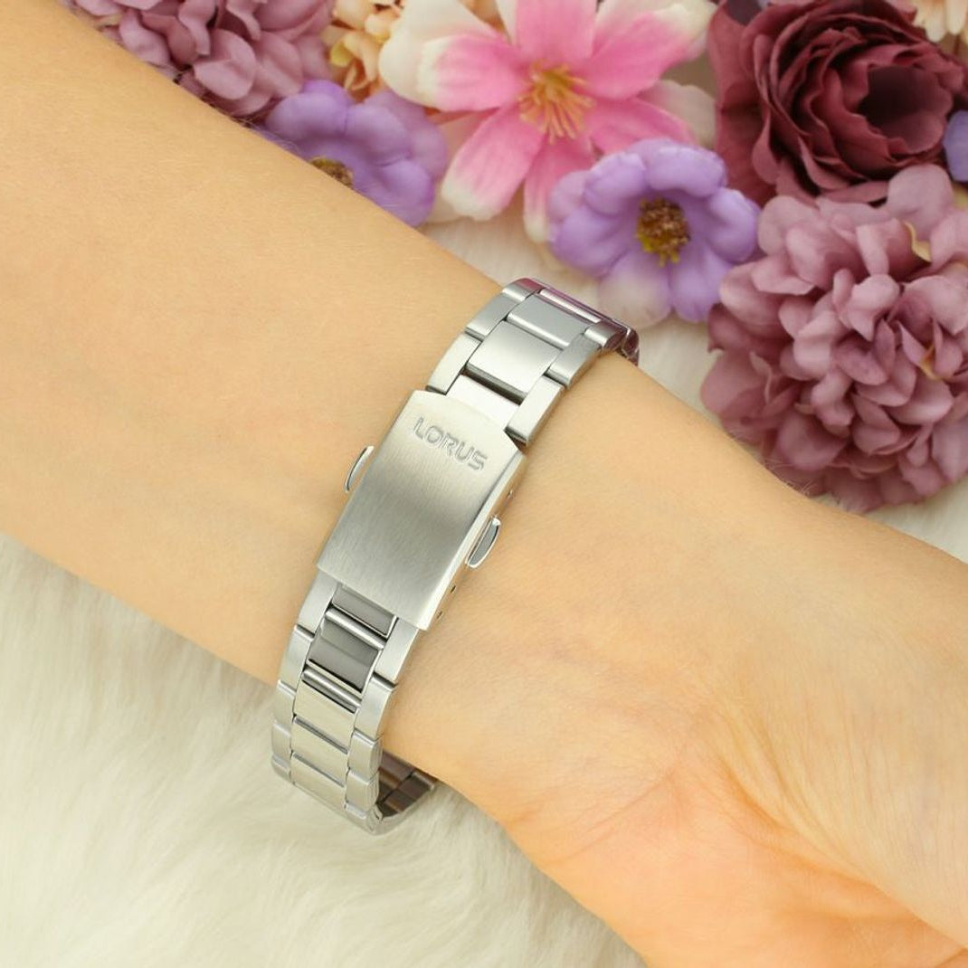 Lorus Stainless Steel Pink Dial Women's Watch | RG325XX9
