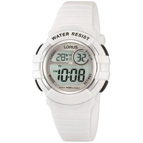 Lorus White Digital 100m Woman's Watch | R2383HX9 | Time Watch Specialists