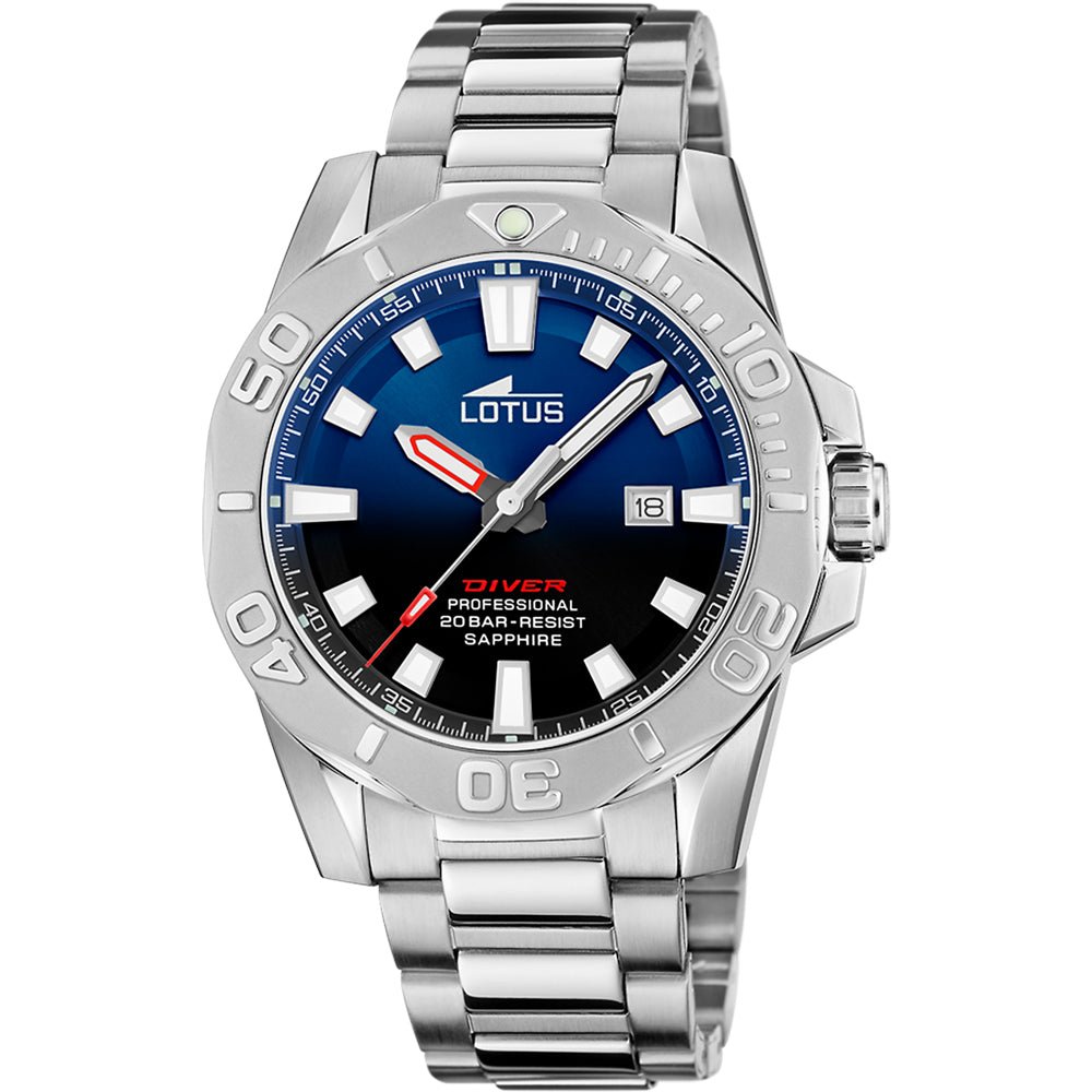 Lotus Diver Blue & Stainless Steel Watch | 18926/4 | TIME Watches
