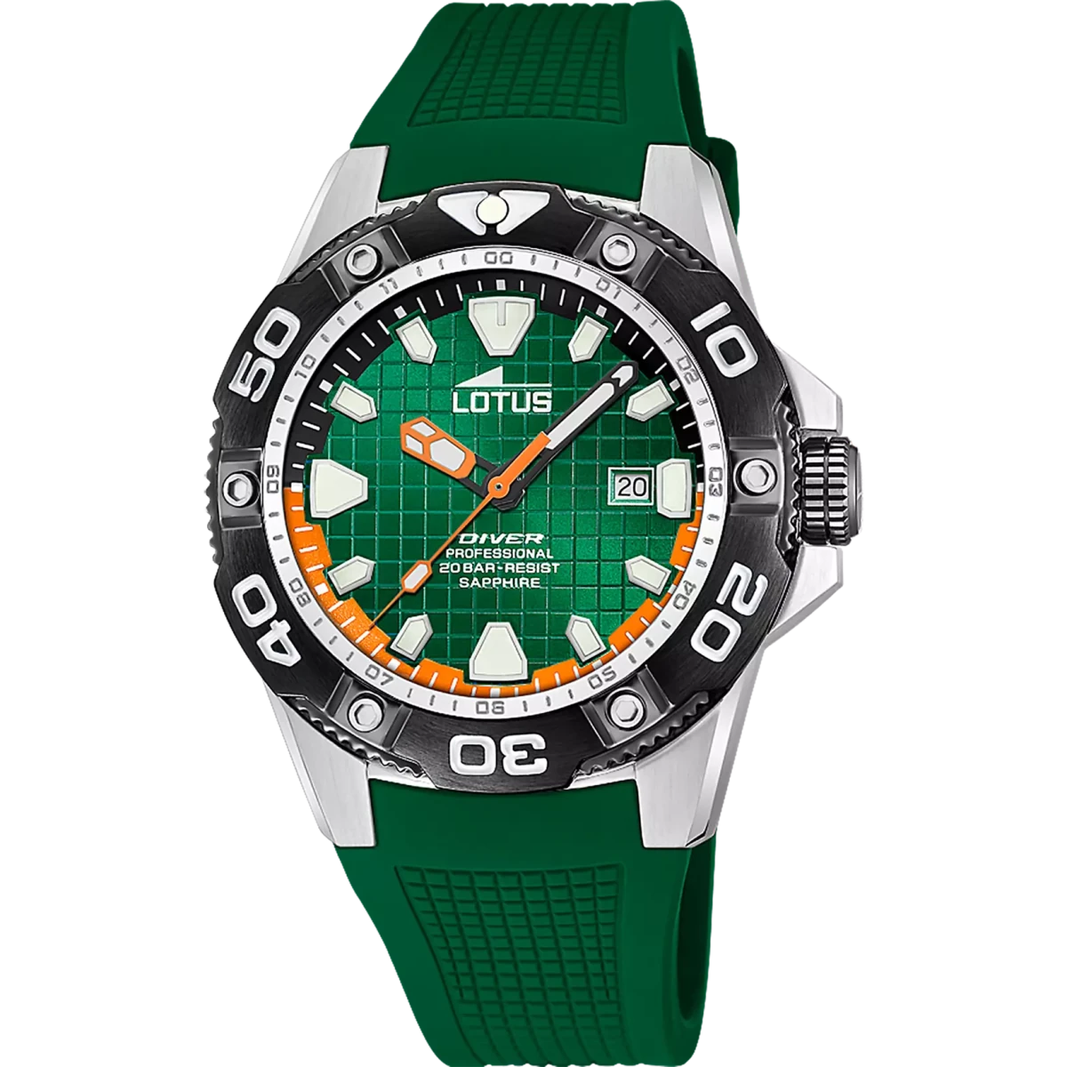 Lotus Diver Green & Stainless Steel Watch | 18927/3 | TIME Watches