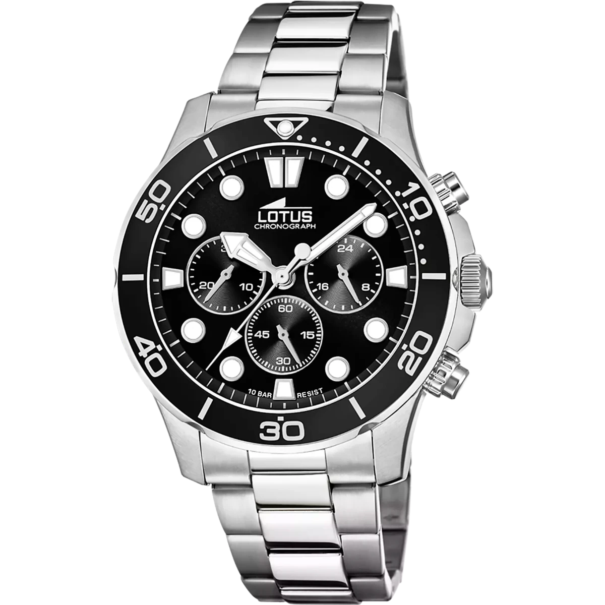 Lotus Excellent Black & Stainless Steel Watch | 18756/3 | TIME Watches
