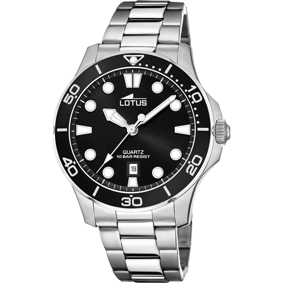 Lotus Excellent Black & Stainless Steel Watch | 18759/3 | TIME Watches
